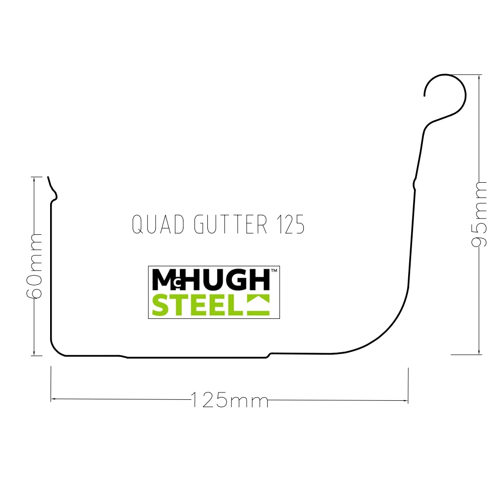 Quad Gutter 125mm Colorbond - Rainwater | McHugh Store