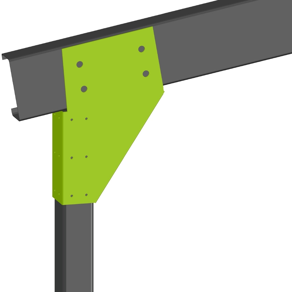 Offset Post Carport Bracket OffSet Post Low Side C150 10Degrees 75mm Post|McHugh Store