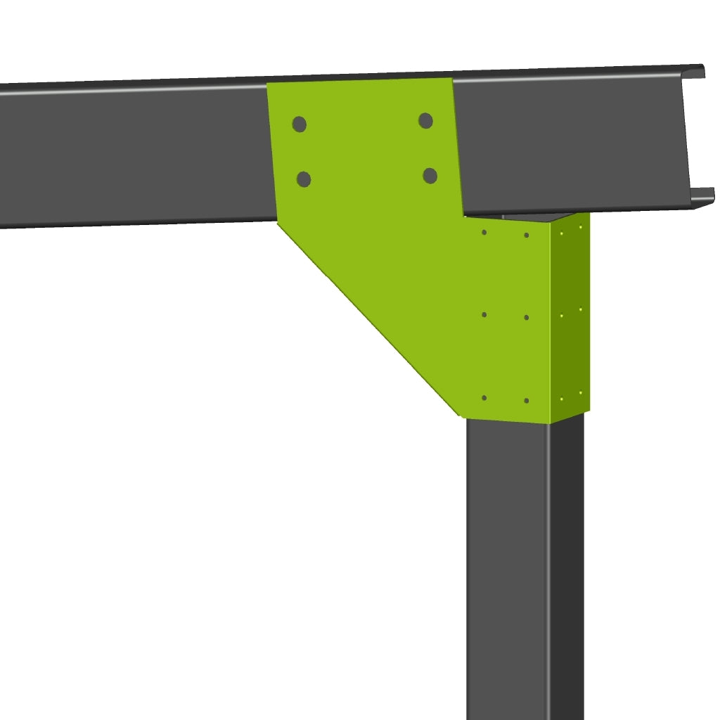 Offset Post Carport Bracket OffSet Post High Side C150 5Degrees 100mm Post|McHugh Store