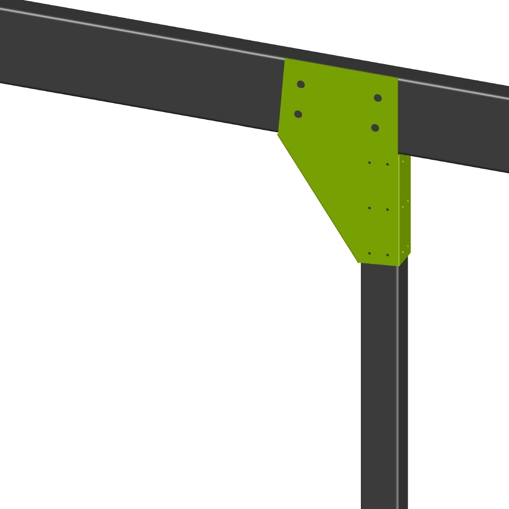 Offset Post Carport Bracket OffSet Post Low Side C150 5Degrees 75mm Post|McHugh Store